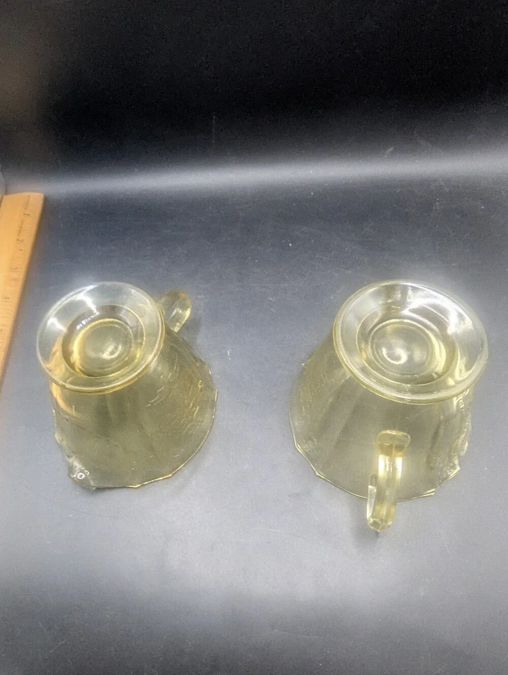 Vintage Federal Glass Madrid Pattern Yellow Depression Glass Creamer And Sugar
